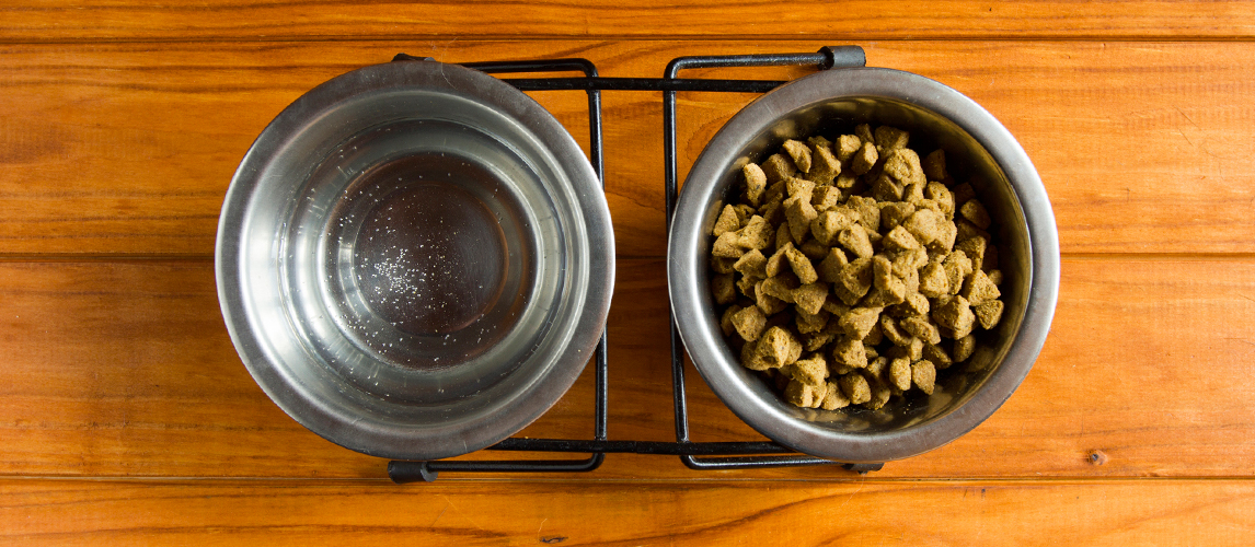 Food in metal bowl