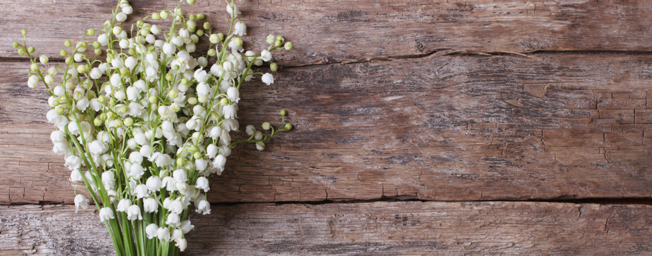 Beautiful floral frame with lilies of the valley