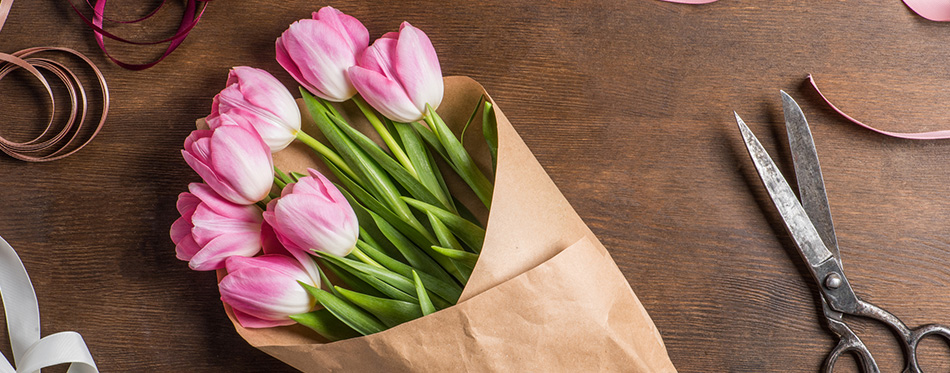 Pink tulips bouquet