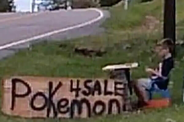 The image Kimberly Woodruff’s husband sent her of Bryson selling his Pokémon cards 
