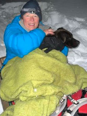 Man and Dog at Snow